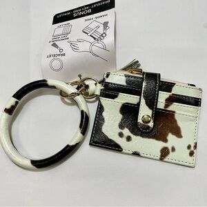 Wristlet/Wallet in Two-toned Cow Print, NWT